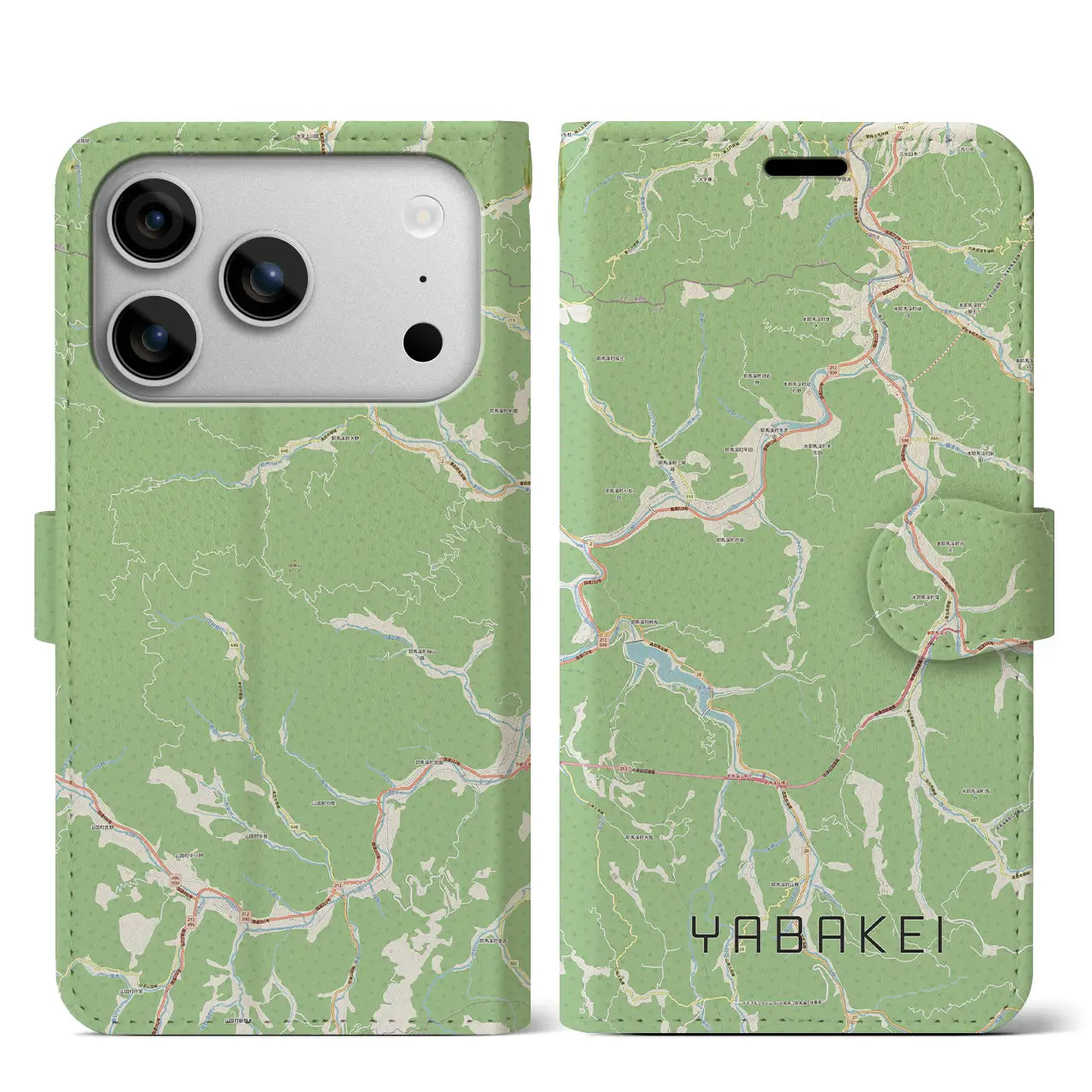 【耶馬渓（大分県）】地図柄iPhoneケース（手帳タイプ）