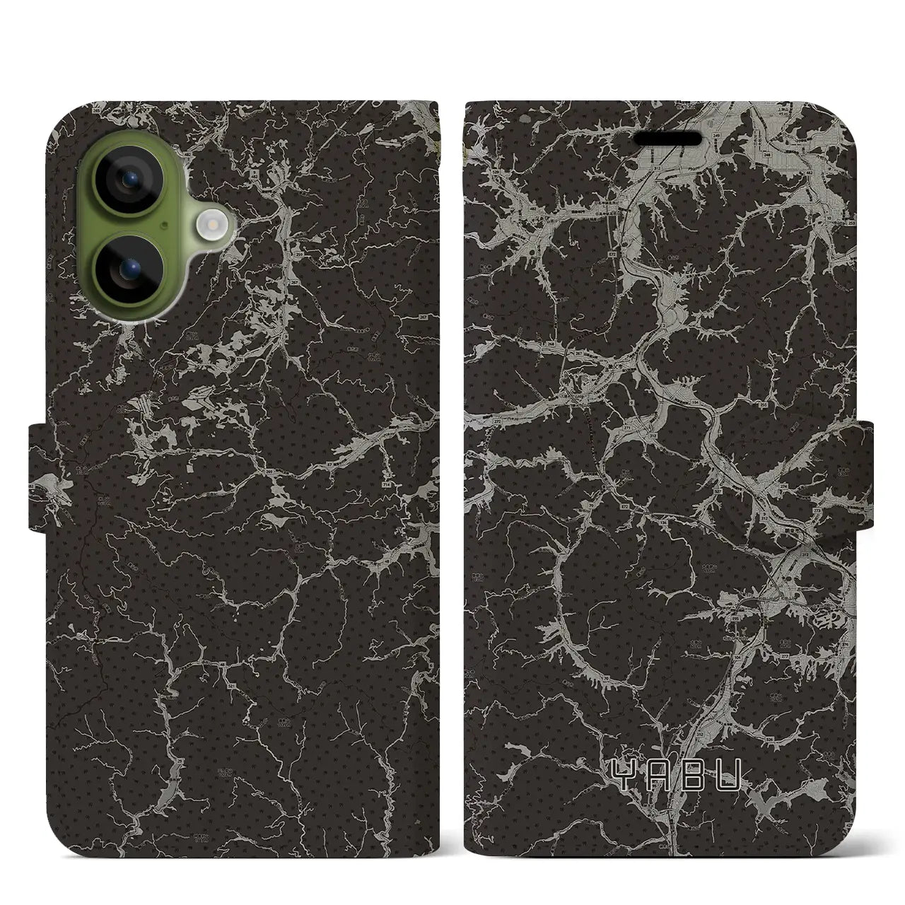 【養父（兵庫県）】地図柄iPhoneケース（手帳タイプ）