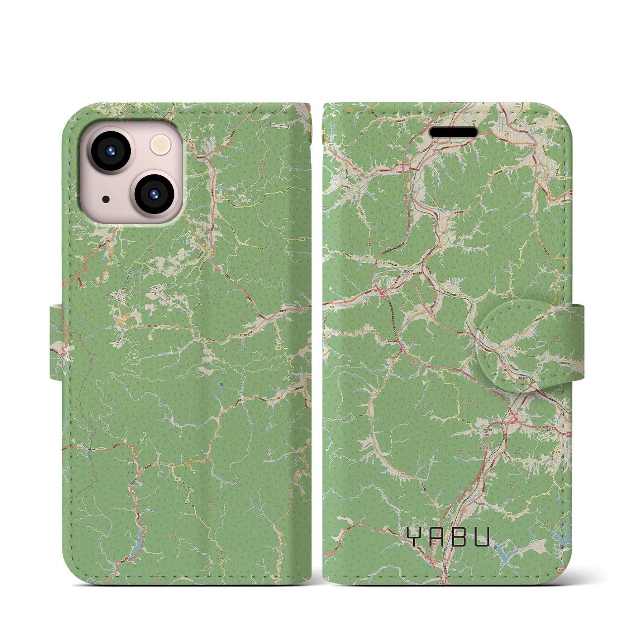 【養父（兵庫県）】地図柄iPhoneケース（手帳タイプ）