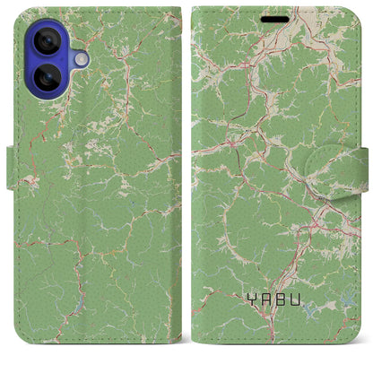 【養父（兵庫県）】地図柄iPhoneケース（手帳タイプ）ナチュラル・iPhone 16 Pro Max 用