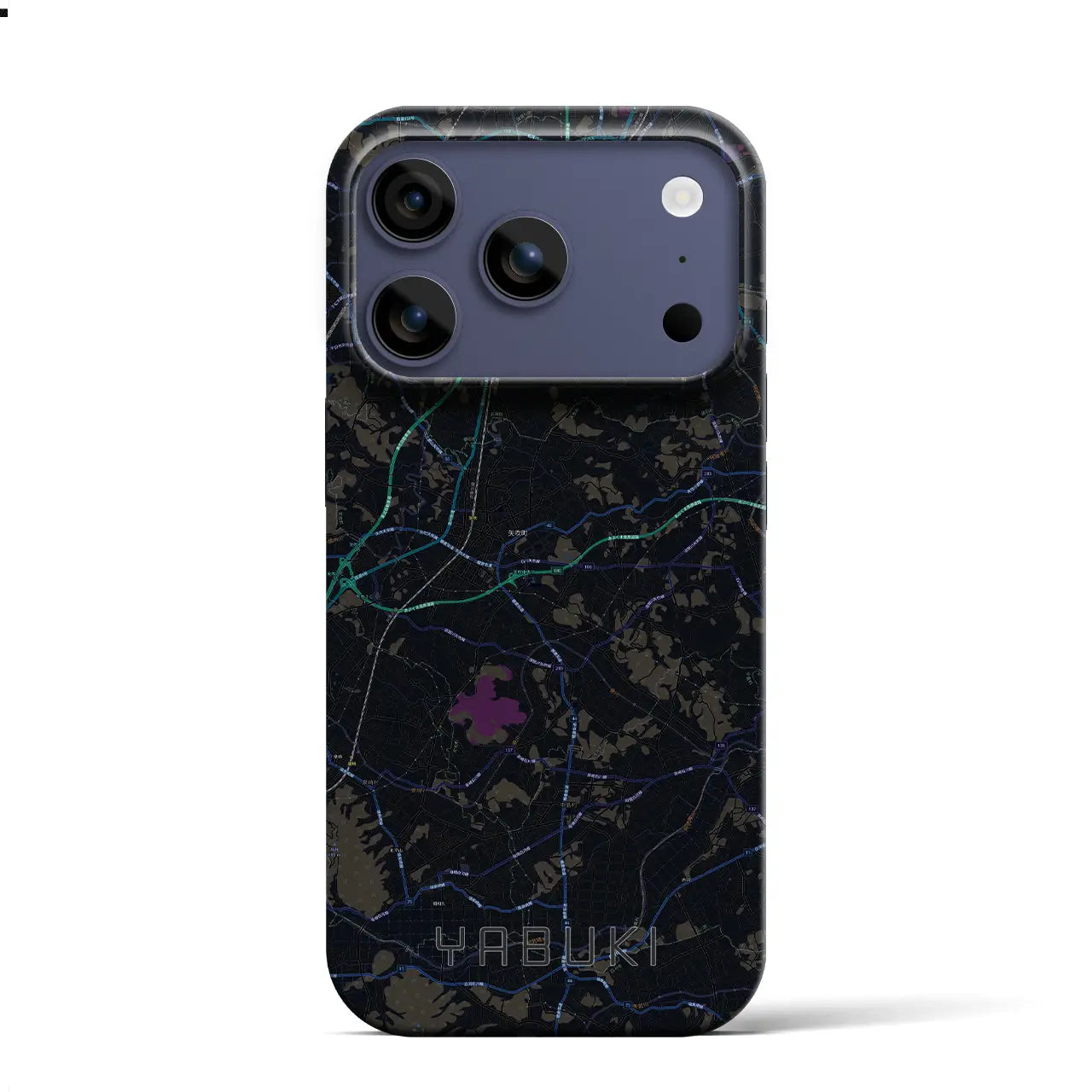 【矢吹（福島県）】地図柄iPhoneケース（バックカバータイプ）