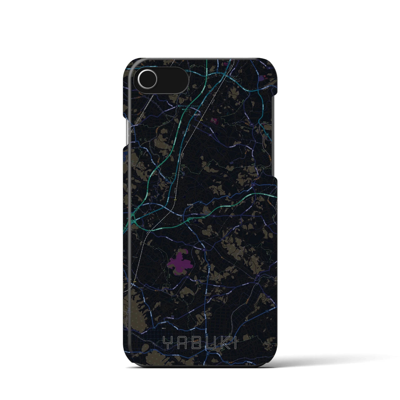 【矢吹（福島県）】地図柄iPhoneケース（バックカバータイプ）