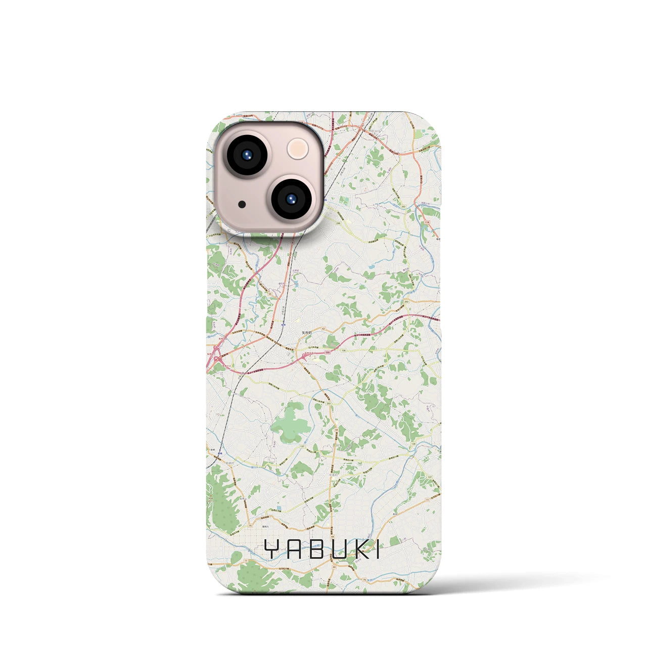 【矢吹（福島県）】地図柄iPhoneケース（バックカバータイプ）