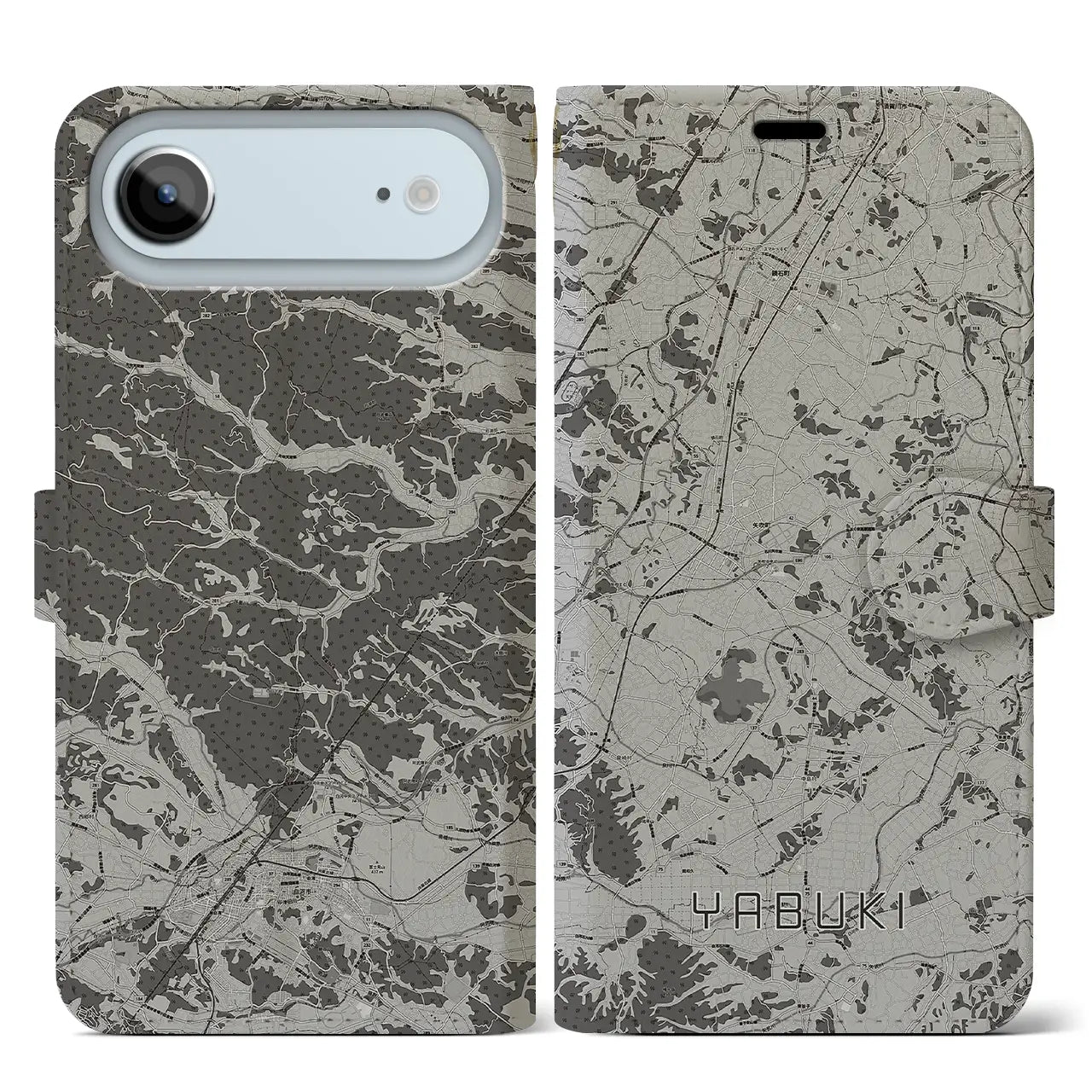 【矢吹（福島県）】地図柄iPhoneケース（手帳タイプ）