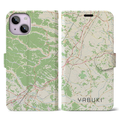 【矢吹（福島県）】地図柄iPhoneケース（手帳タイプ）ナチュラル・iPhone 14 用