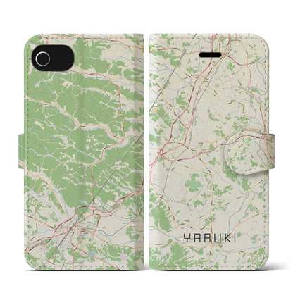 【矢吹（福島県）】地図柄iPhoneケース（手帳タイプ）ナチュラル・iPhone SE（第3 / 第2世代） / 8 / 7 / 6s / 6 用