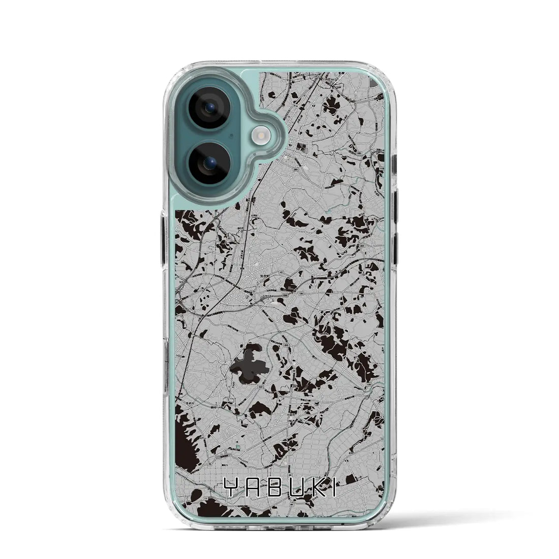 【矢吹(福島県)】地図柄iPhoneケース(MagSafeタイプ)モノトーン・iPhone 16 Pro 用