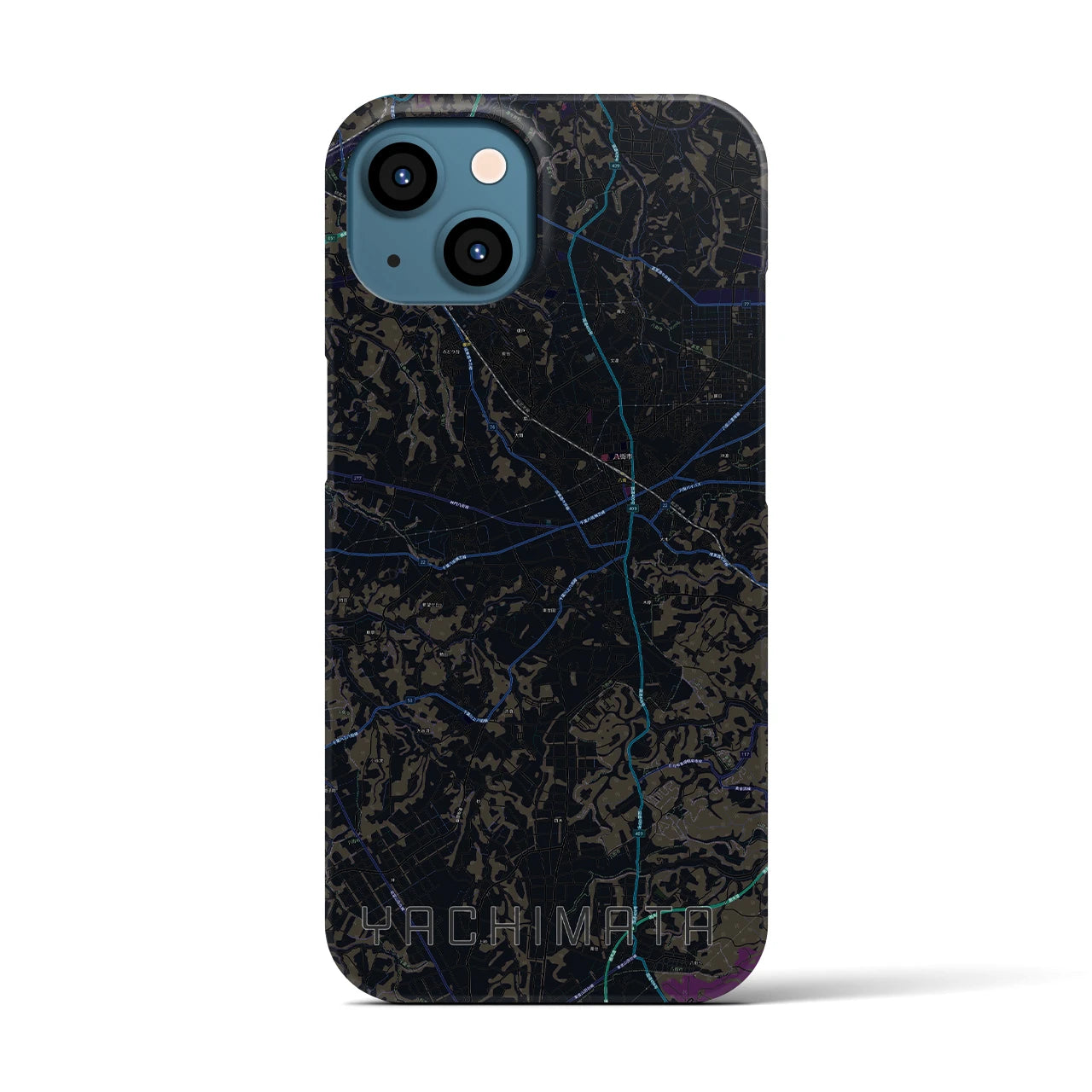 【八街（千葉県）】地図柄iPhoneケース（バックカバータイプ）