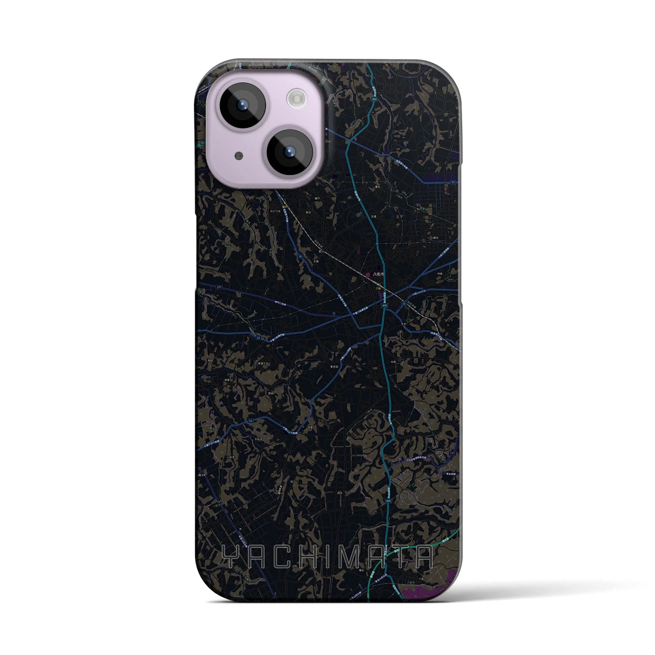 【八街（千葉県）】地図柄iPhoneケース（バックカバータイプ）