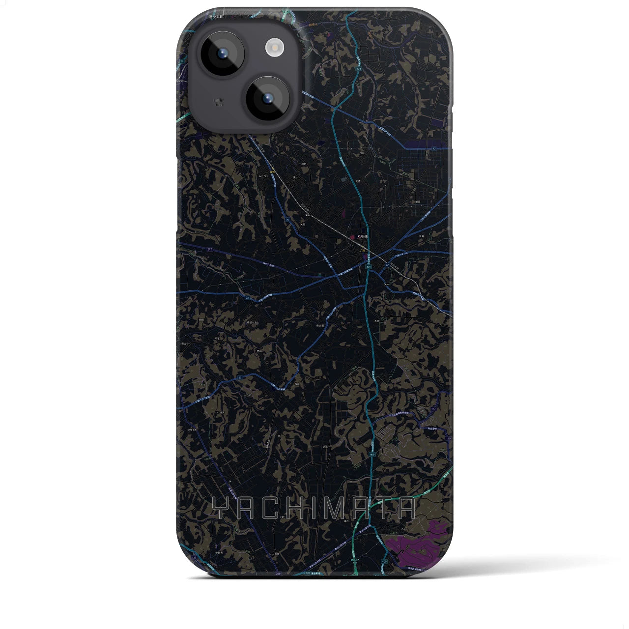 【八街（千葉県）】地図柄iPhoneケース（バックカバータイプ）