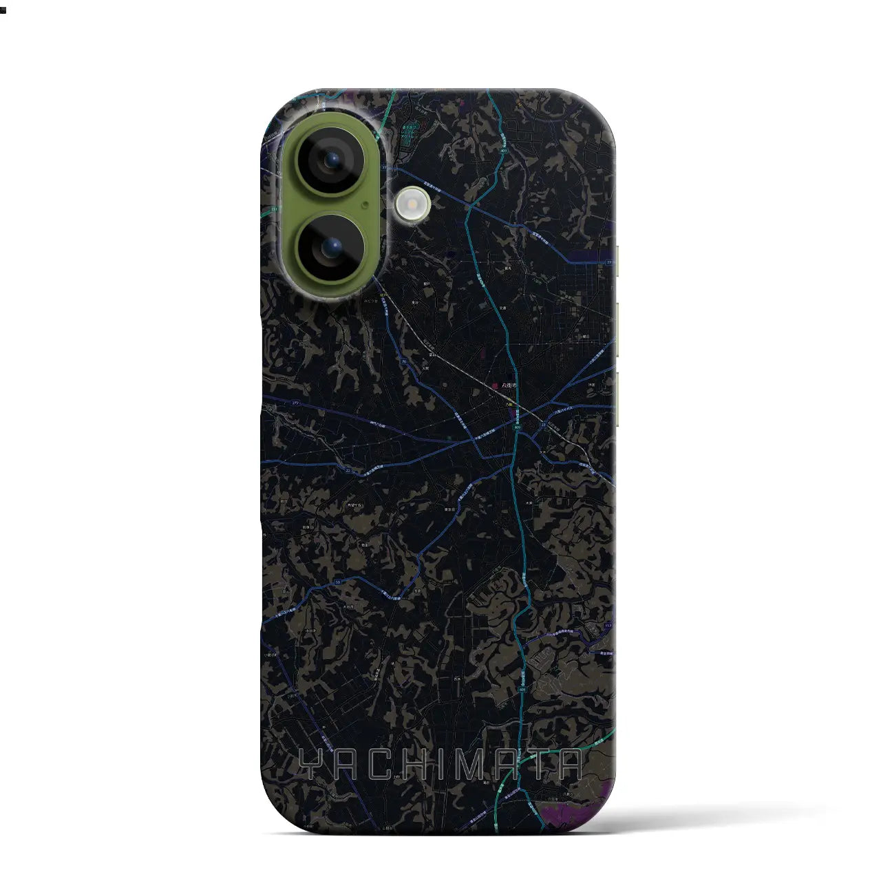 【八街（千葉県）】地図柄iPhoneケース（バックカバータイプ）