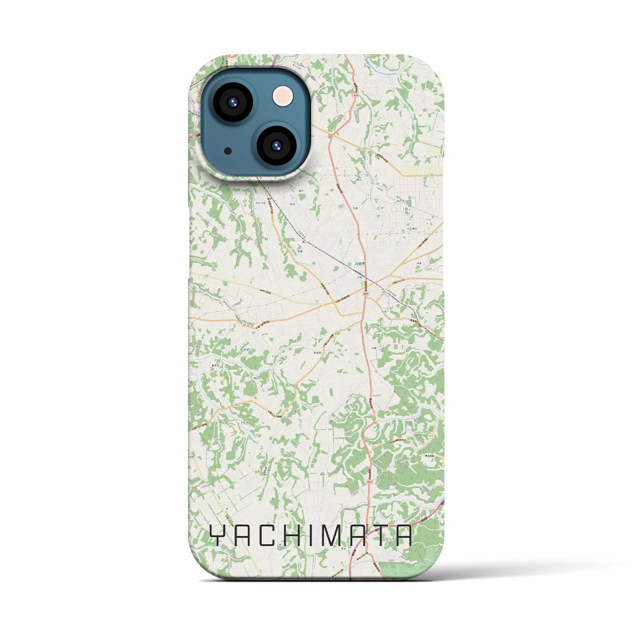 【八街（千葉県）】地図柄iPhoneケース（バックカバータイプ）