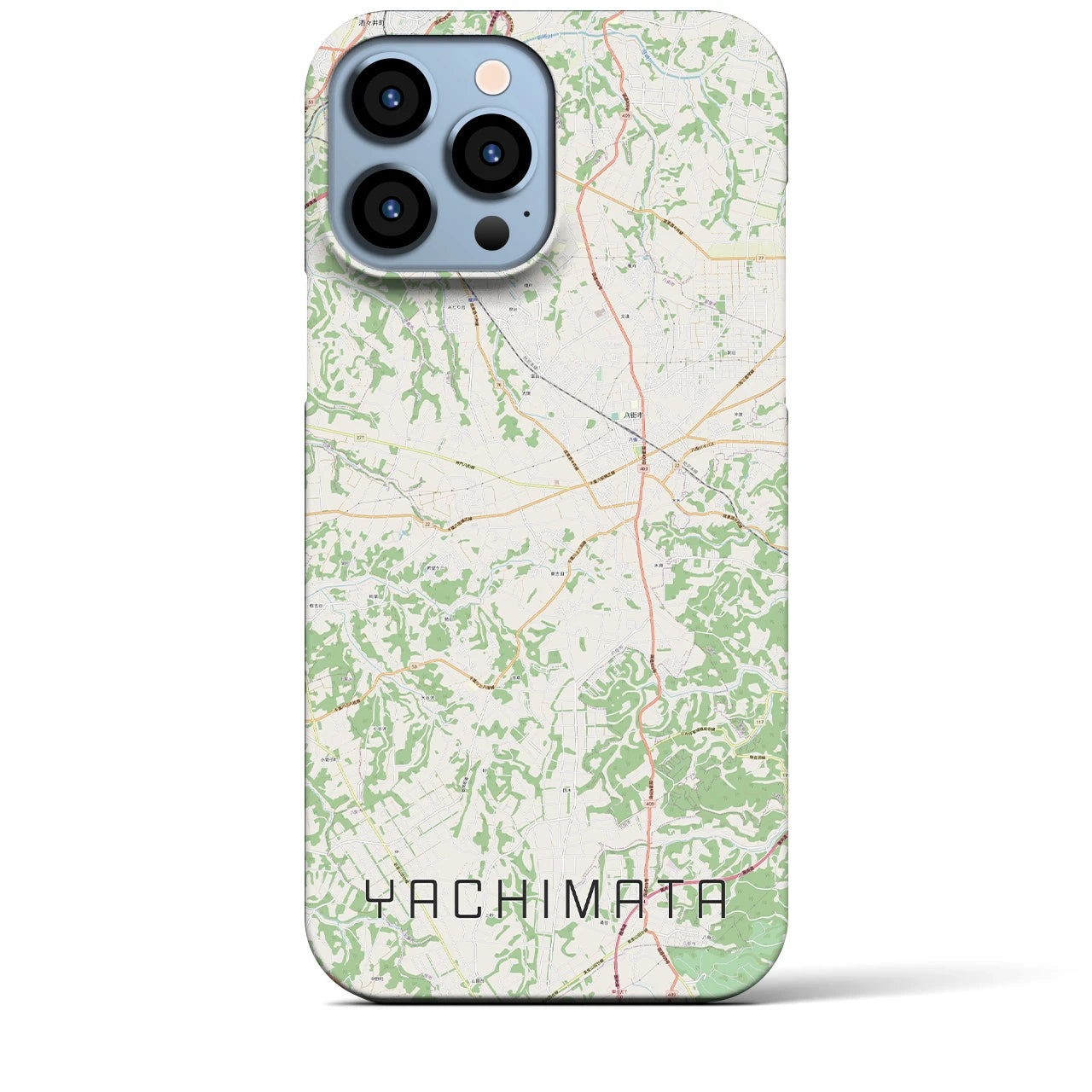 【八街（千葉県）】地図柄iPhoneケース（バックカバータイプ）