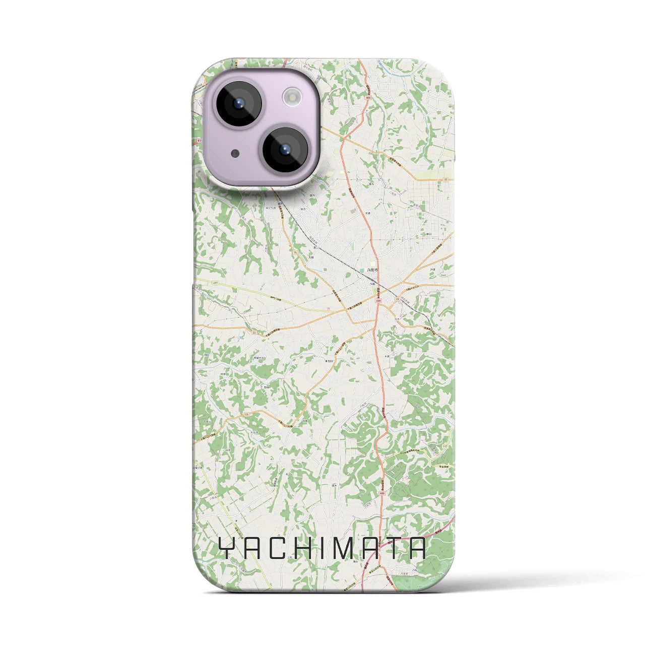 【八街（千葉県）】地図柄iPhoneケース（バックカバータイプ）