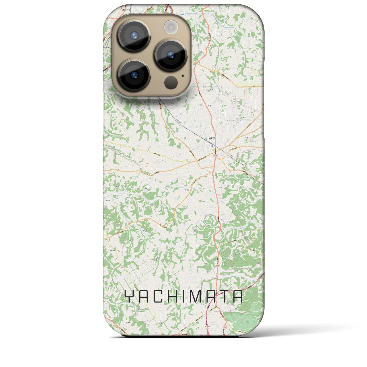 【八街（千葉県）】地図柄iPhoneケース（バックカバータイプ）
