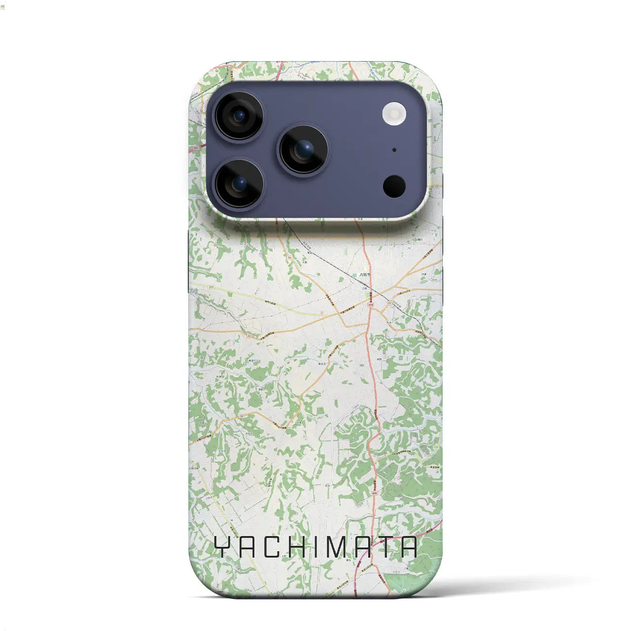 【八街（千葉県）】地図柄iPhoneケース（バックカバータイプ）ブラック・iPhone 17 Pro Max 用
