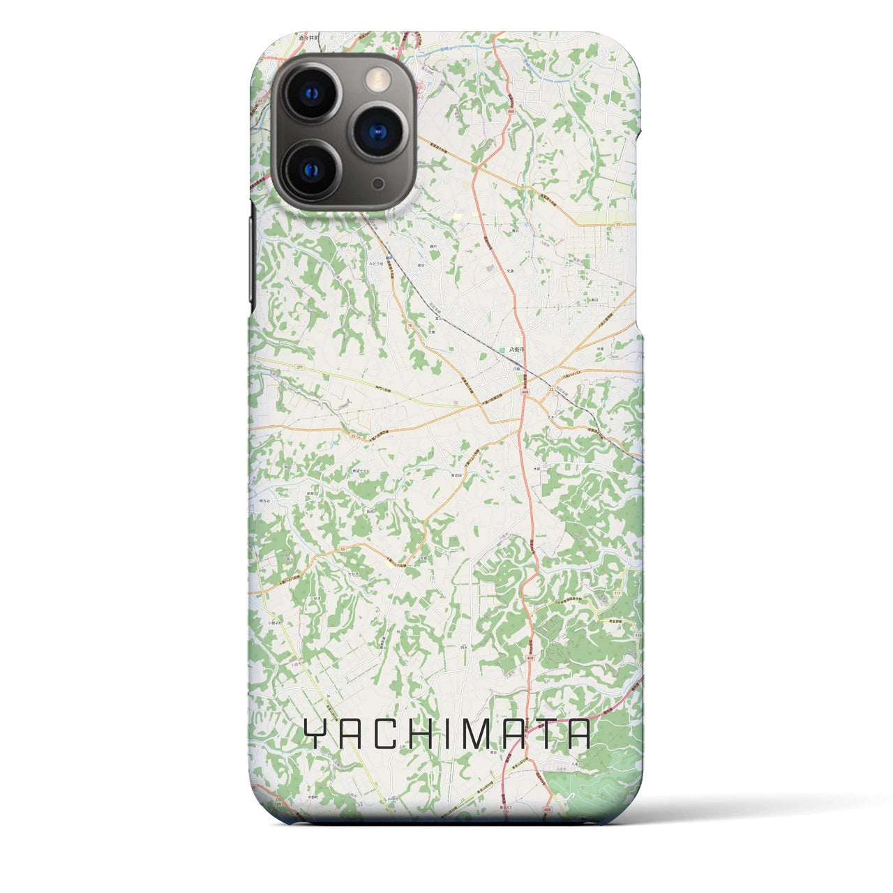 【八街（千葉県）】地図柄iPhoneケース（バックカバータイプ）
