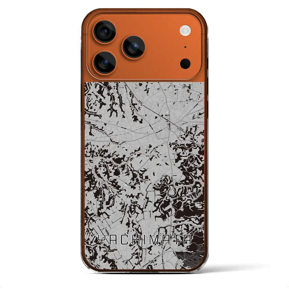 【八街(千葉県)】地図柄iPhoneケース(クリアタイプ)モノトーン・iPhone 17 Pro Max 用