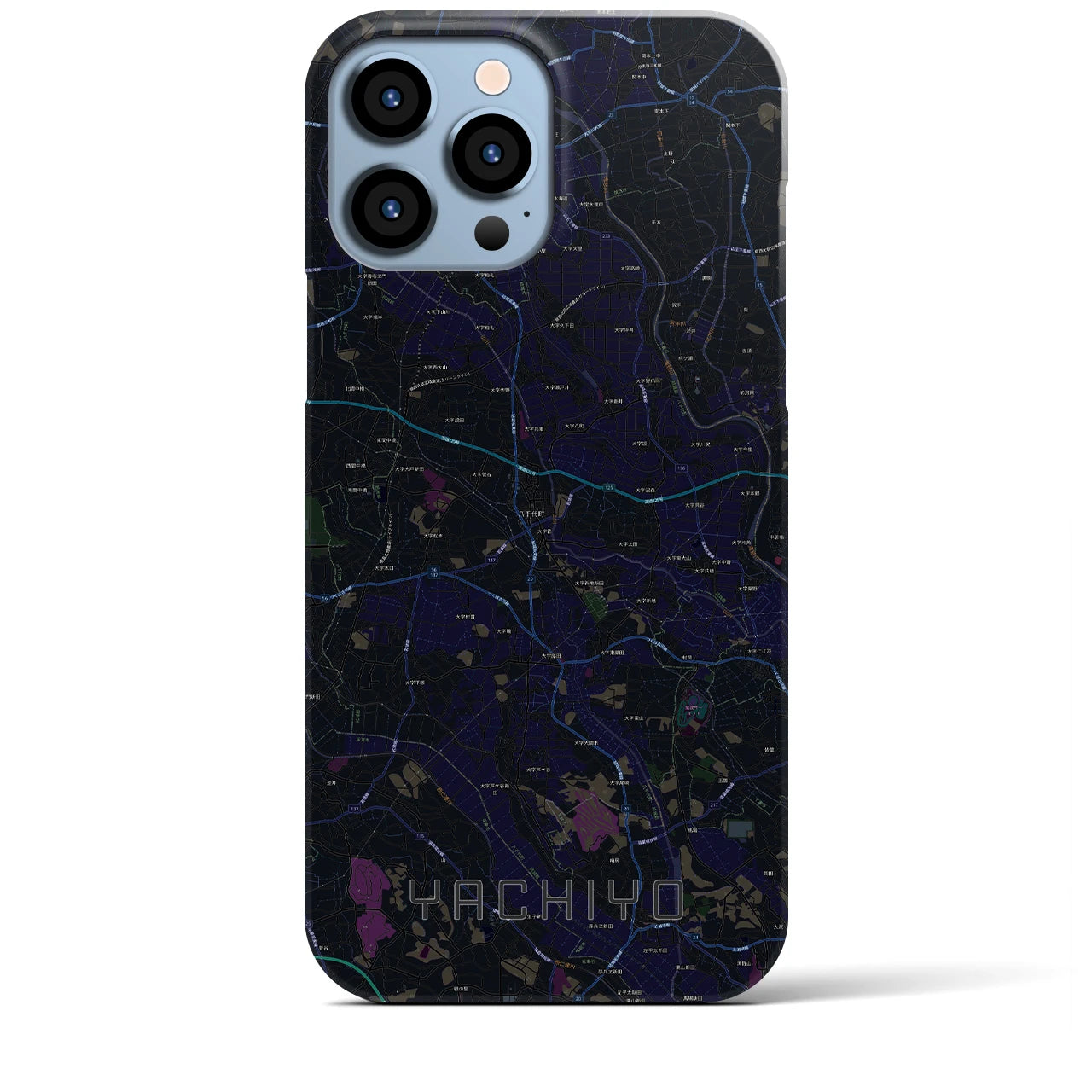 【八千代（茨城県）】地図柄iPhoneケース（バックカバータイプ）