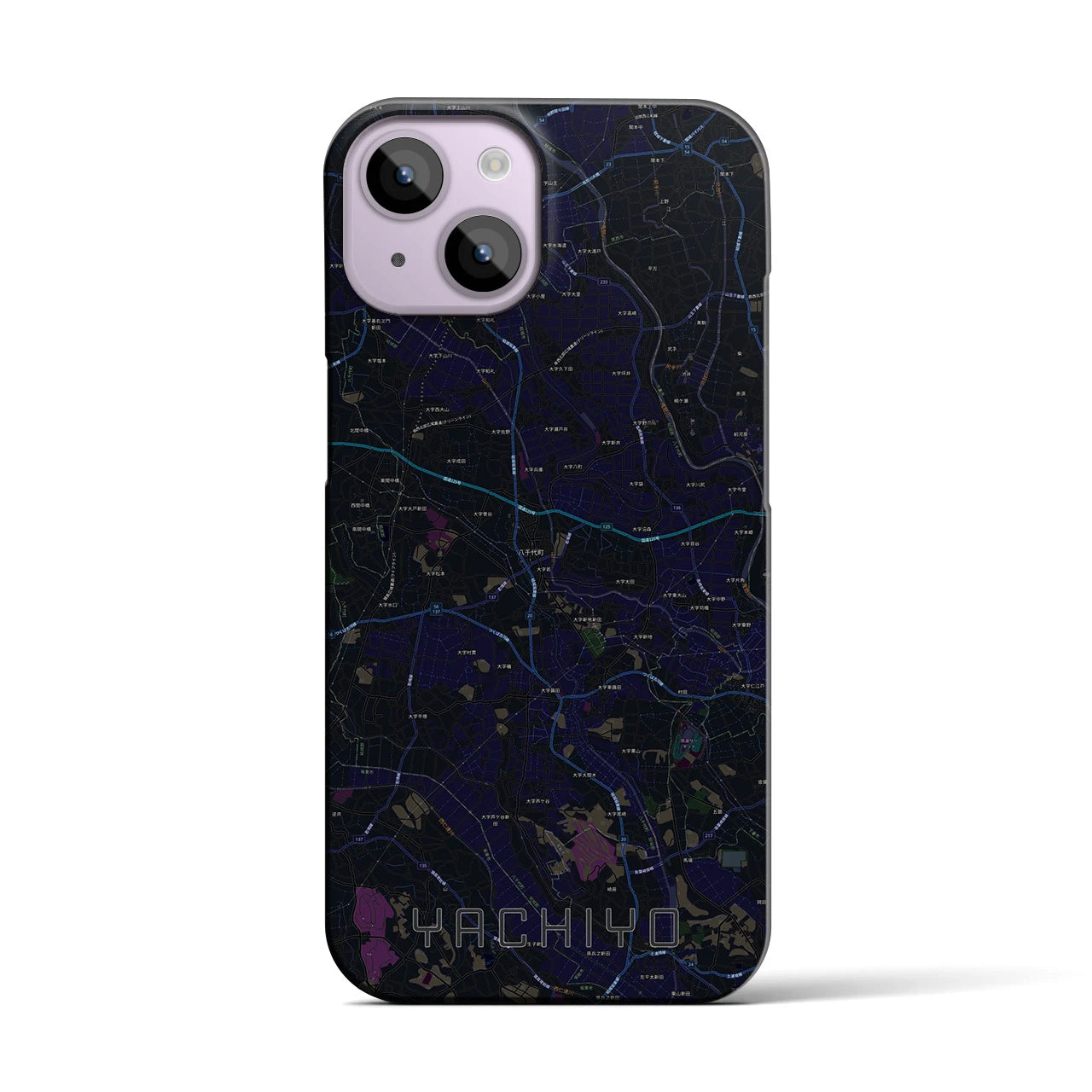 【八千代（茨城県）】地図柄iPhoneケース（バックカバータイプ）