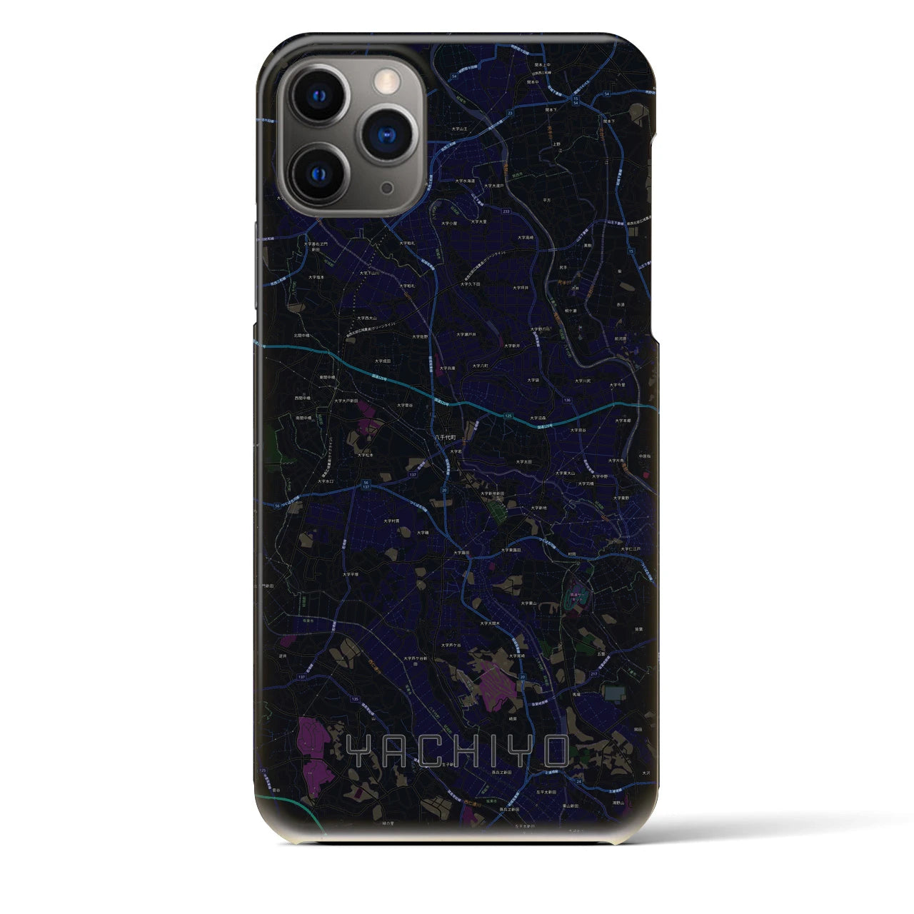 【八千代（茨城県）】地図柄iPhoneケース（バックカバータイプ）