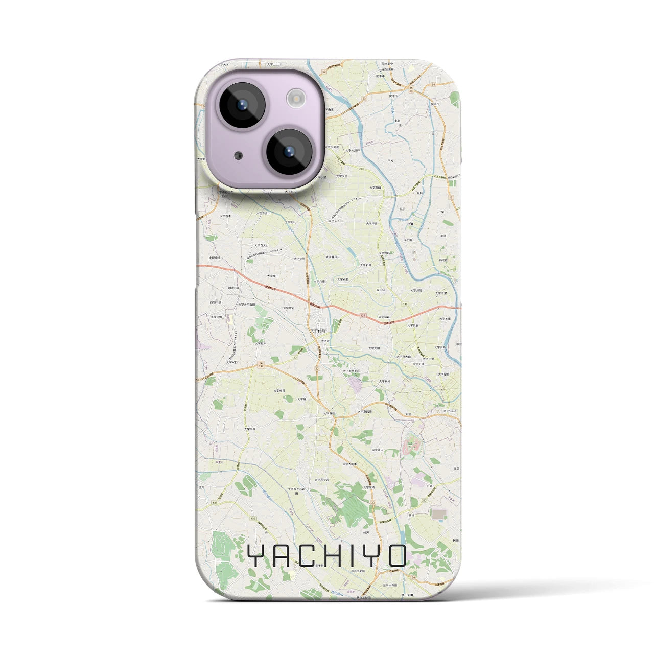 【八千代（茨城県）】地図柄iPhoneケース（バックカバータイプ）