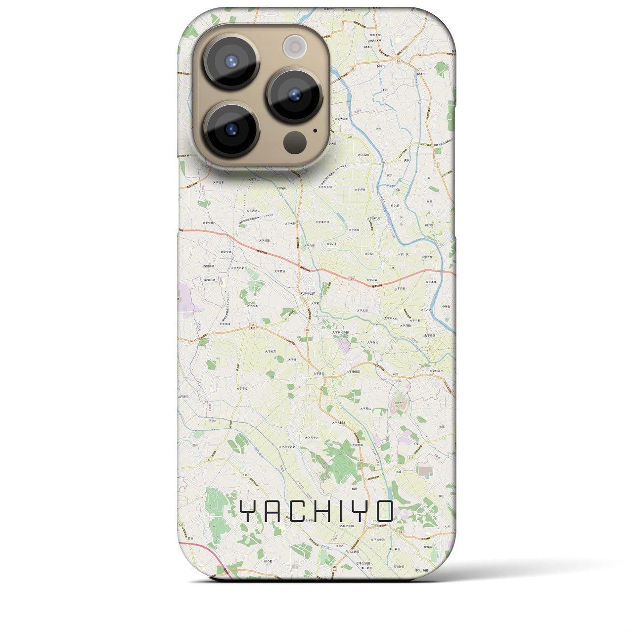 【八千代（茨城県）】地図柄iPhoneケース（バックカバータイプ）