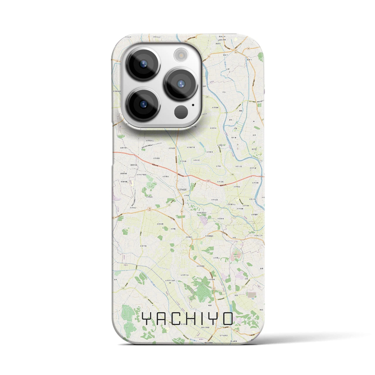 【八千代（茨城県）】地図柄iPhoneケース（バックカバータイプ）