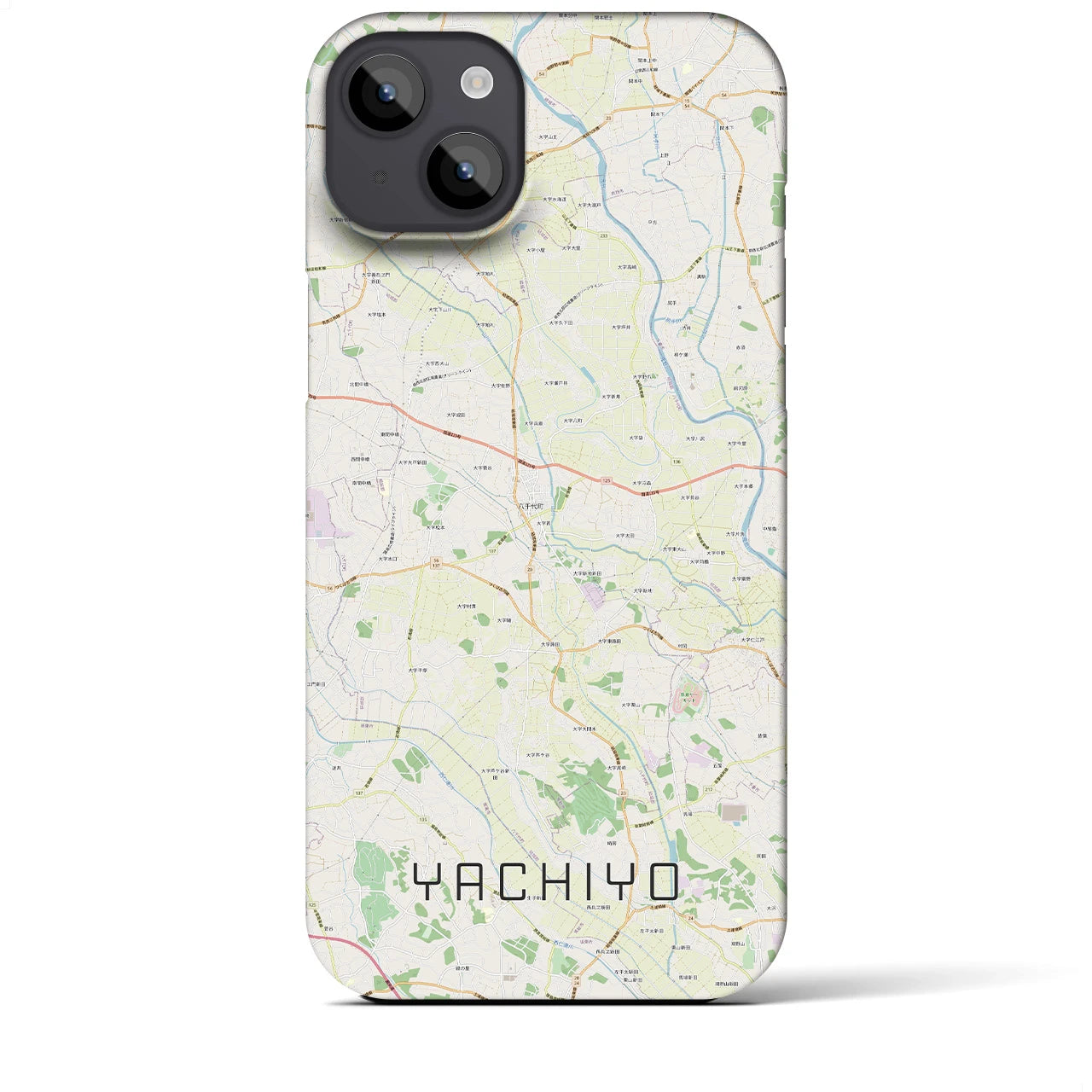 【八千代（茨城県）】地図柄iPhoneケース（バックカバータイプ）