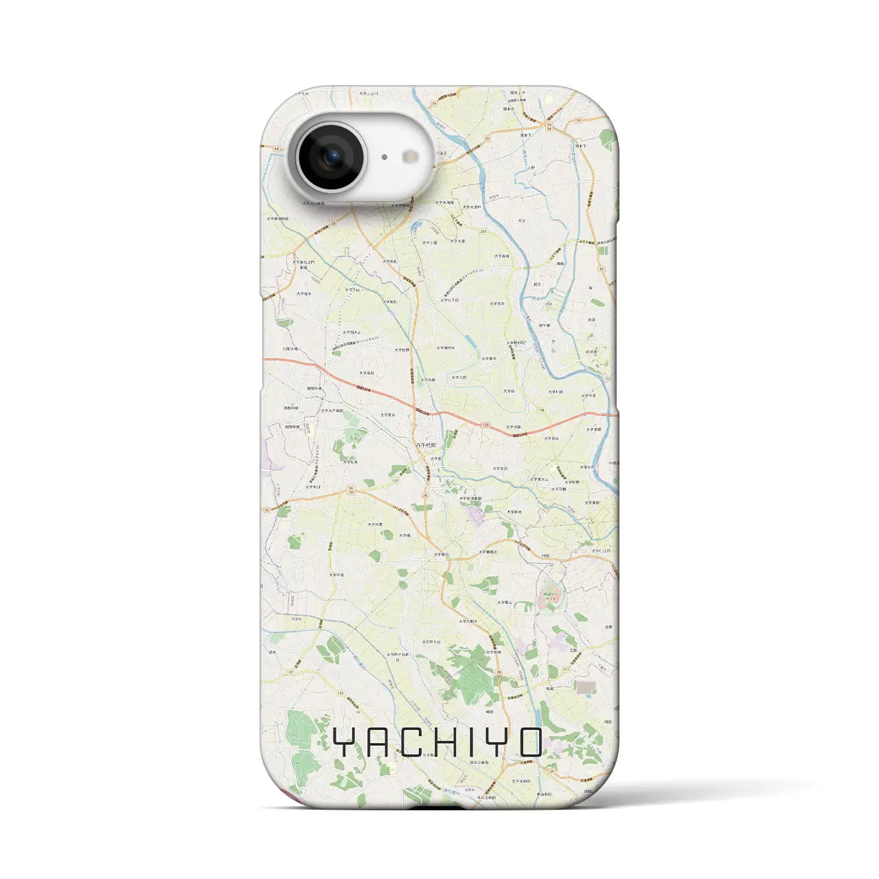 【八千代（茨城県）】地図柄iPhoneケース（バックカバータイプ）
