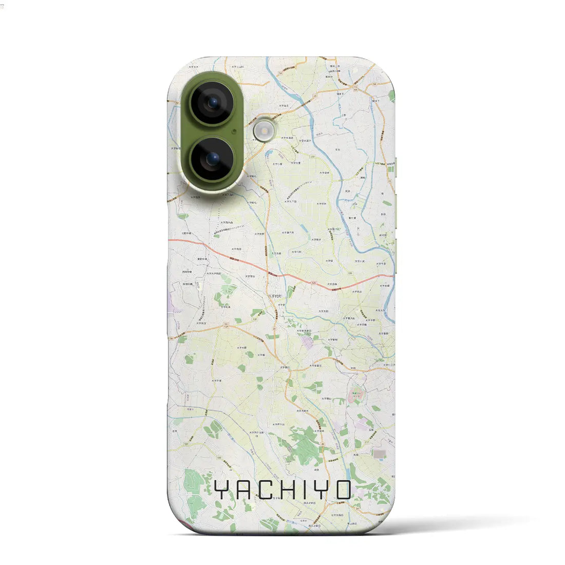 【八千代（茨城県）】地図柄iPhoneケース（バックカバータイプ）ナチュラル・iPhone 17 Pro Max 用