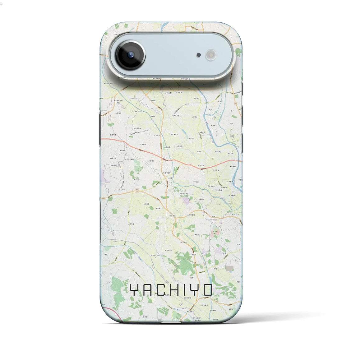【八千代（茨城県）】地図柄iPhoneケース（バックカバータイプ）ブラック・iPhone 17 Pro Max 用