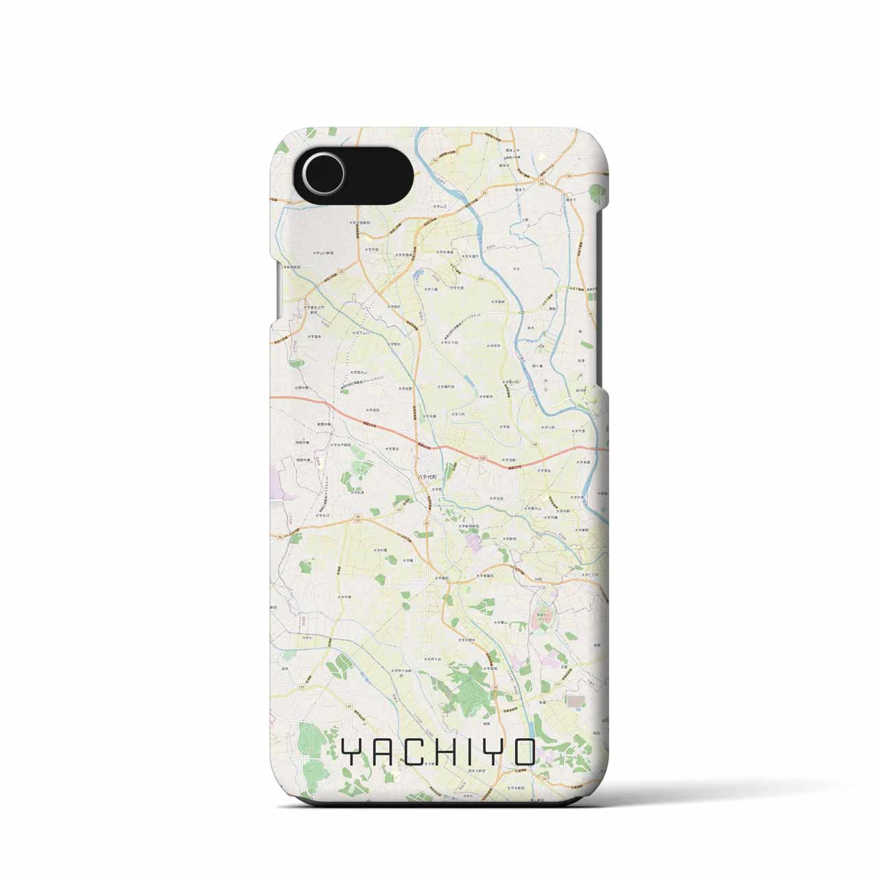 【八千代（茨城県）】地図柄iPhoneケース（バックカバータイプ）