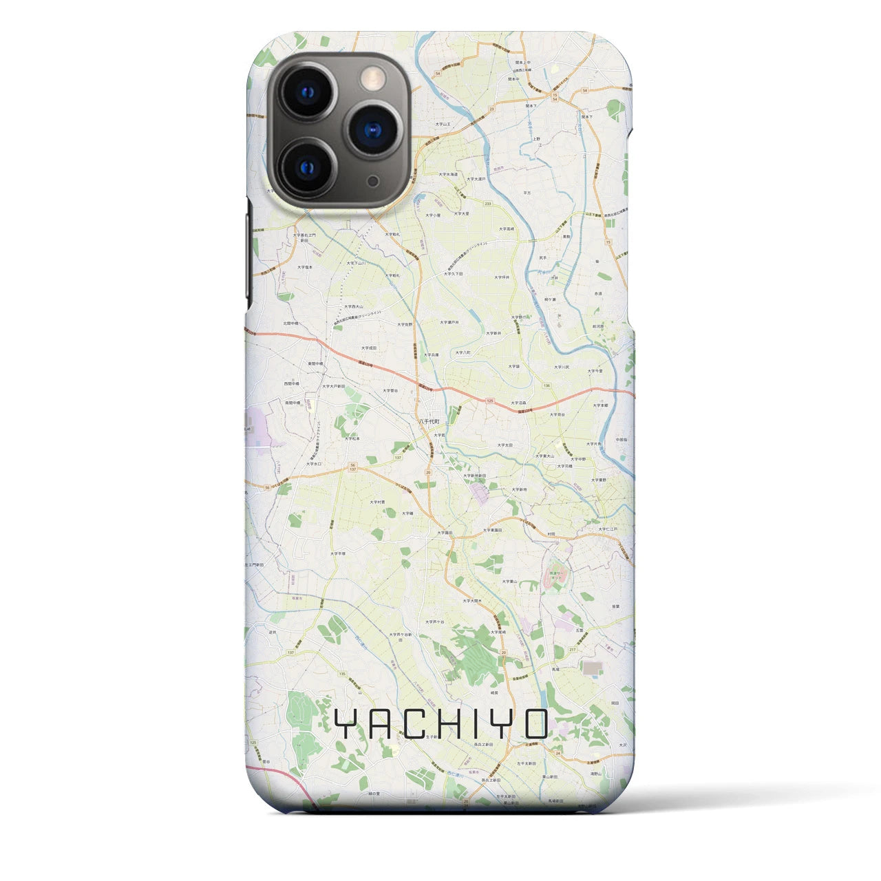 【八千代（茨城県）】地図柄iPhoneケース（バックカバータイプ）