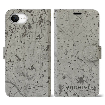 【八千代（茨城県）】地図柄iPhoneケース（手帳タイプ）