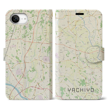 【八千代（茨城県）】地図柄iPhoneケース（手帳タイプ）