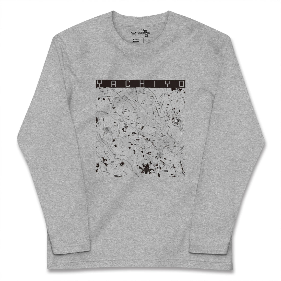 【八千代（茨城県）（茨城県）】地図柄ロングスリーブTシャツ