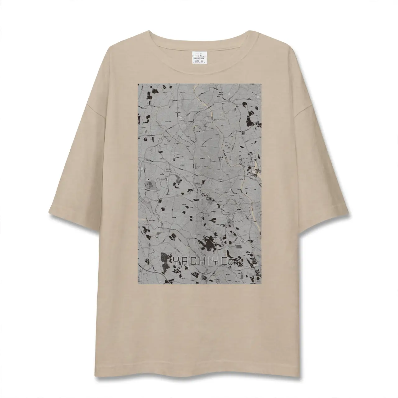 【八千代（茨城県）（茨城県）】地図柄ビッグシルエットTシャツ