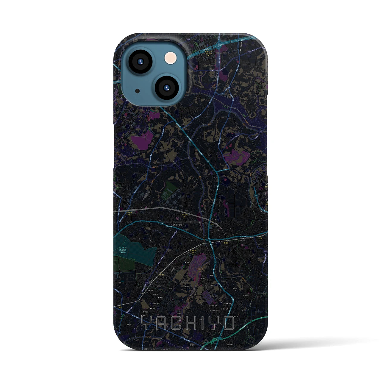 【八千代（千葉県）】地図柄iPhoneケース（バックカバータイプ）