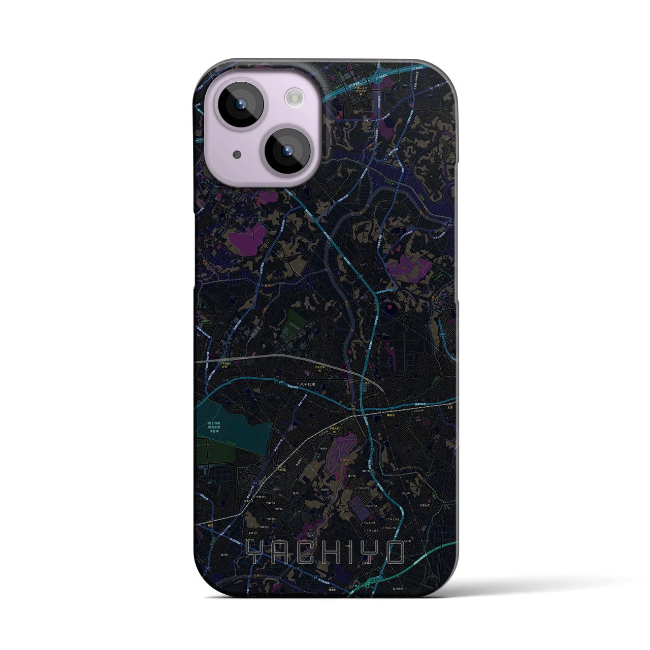 【八千代（千葉県）】地図柄iPhoneケース（バックカバータイプ）