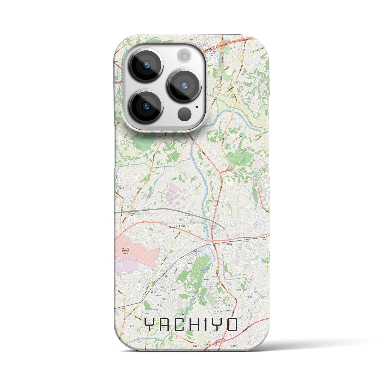 【八千代（千葉県）】地図柄iPhoneケース（バックカバータイプ）