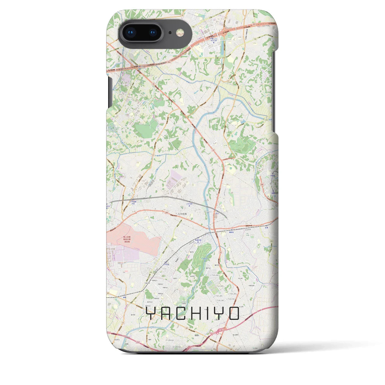 【八千代（千葉県）】地図柄iPhoneケース（バックカバータイプ）