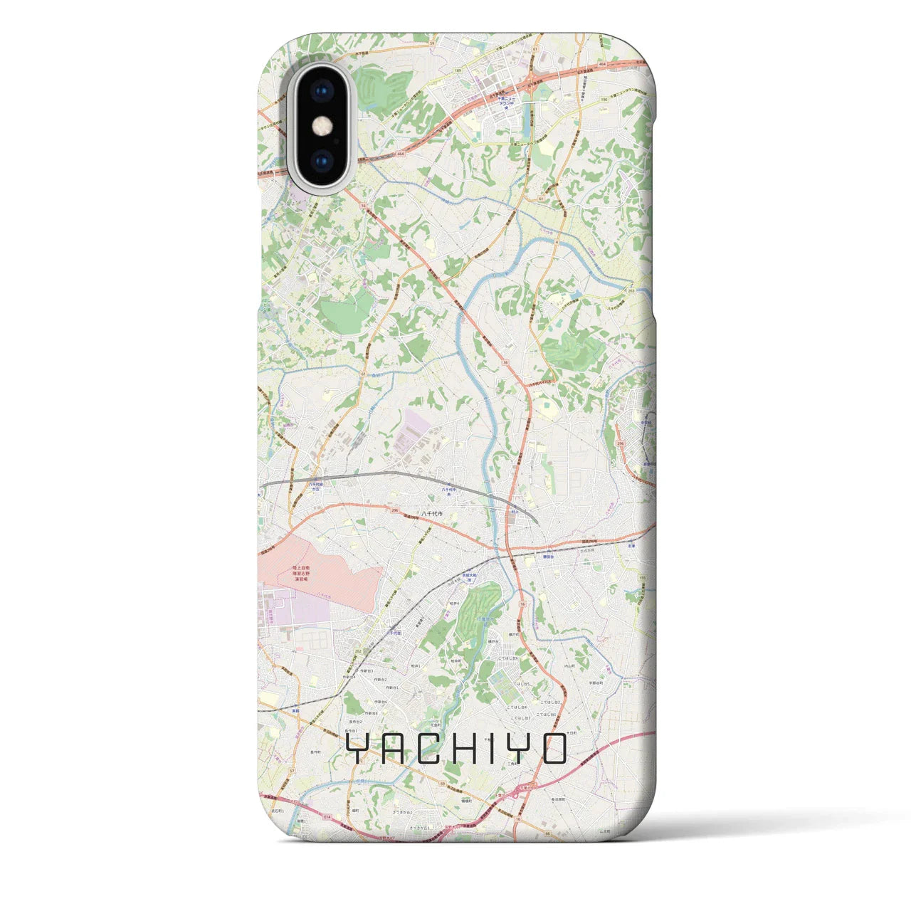 【八千代（千葉県）】地図柄iPhoneケース（バックカバータイプ）