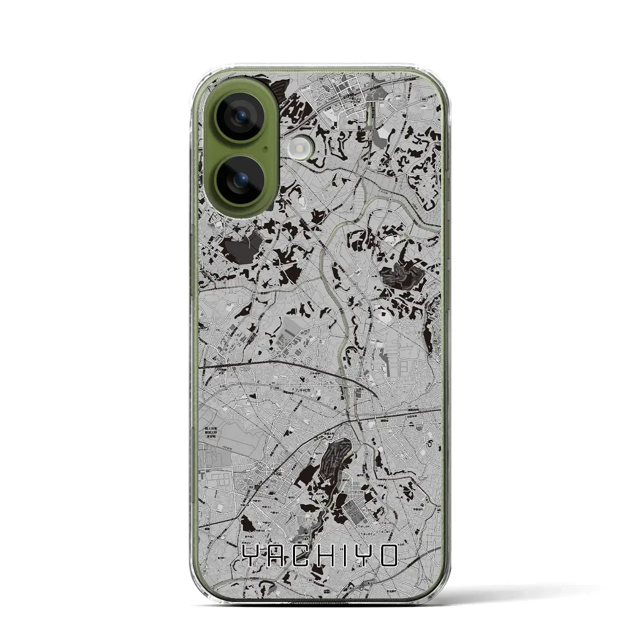 【八千代（千葉県）】地図柄iPhoneケース（クリアタイプ）
