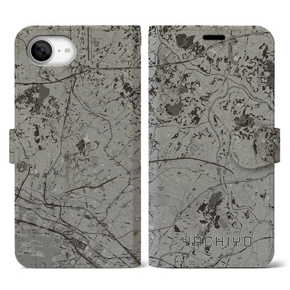 【八千代（千葉県）】地図柄iPhoneケース（手帳タイプ）