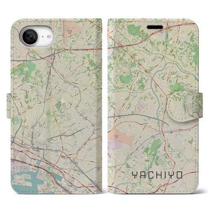 【八千代（千葉県）】地図柄iPhoneケース（手帳タイプ）