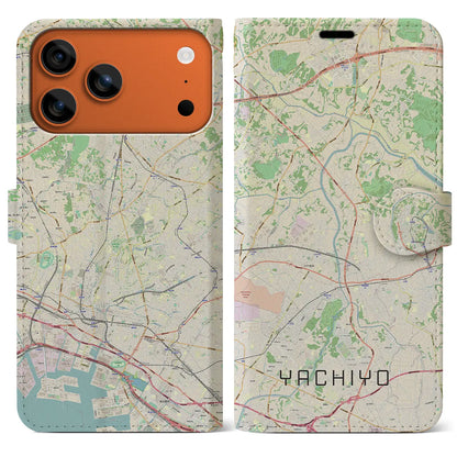 【八千代（千葉県）】地図柄iPhoneケース（手帳タイプ）