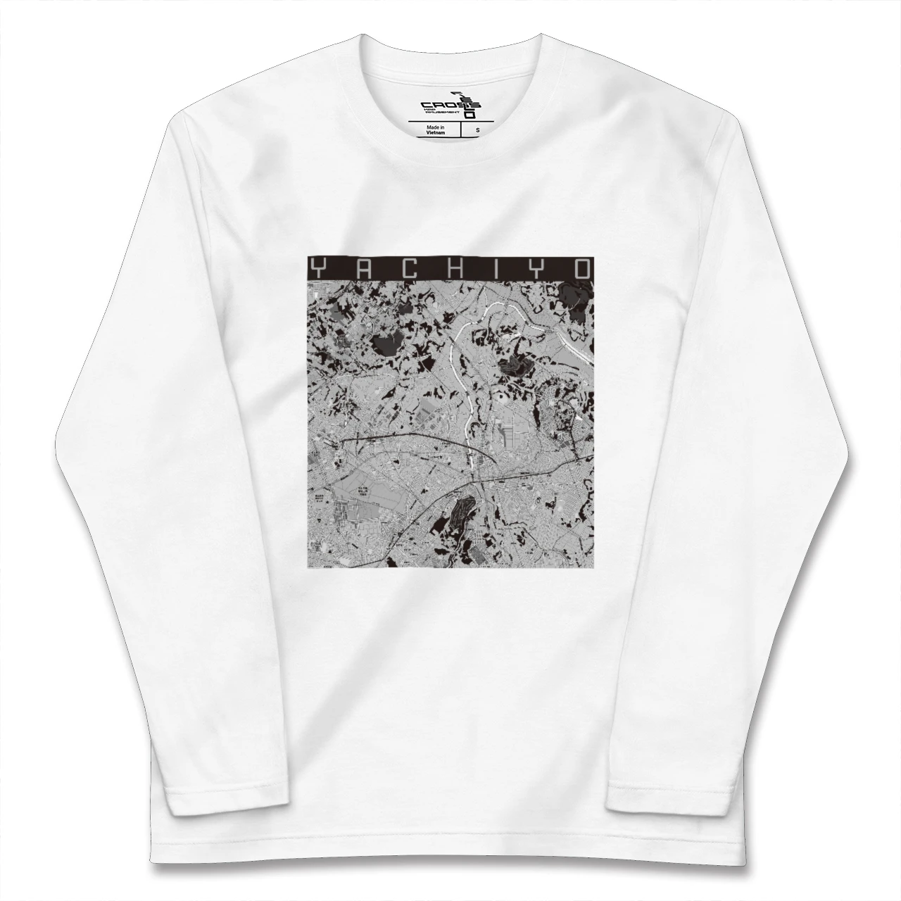 【八千代（千葉県）】地図柄ロングスリーブTシャツ