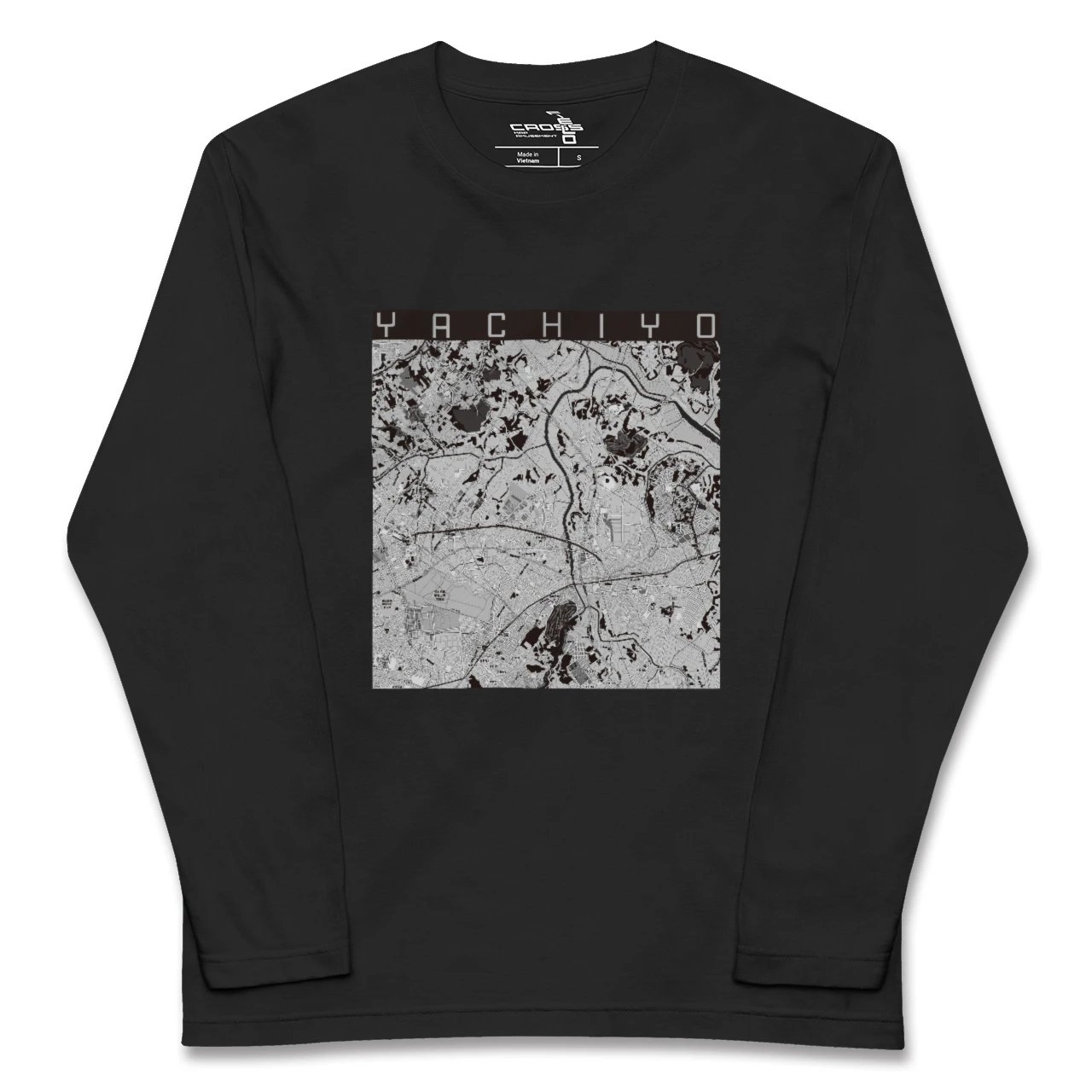 【八千代（千葉県）】地図柄ロングスリーブTシャツ