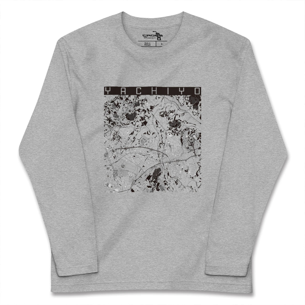 【八千代（千葉県）】地図柄ロングスリーブTシャツ